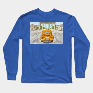 classic car ink illustration, italian art, vintage Long Sleeve T-Shirt